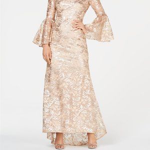 CALVIN KLEIN SEQUIN BELL SLEEVE GOWN,SIZE 4,NWT
